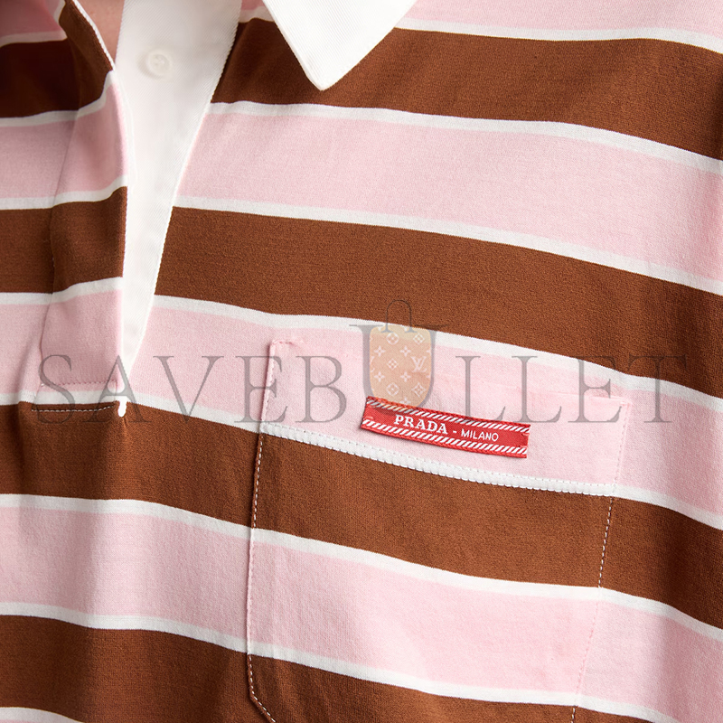 PRADA LONG-SLEEVED BAYADERE PRINT LISLE COTTON T-SHIRT 39661